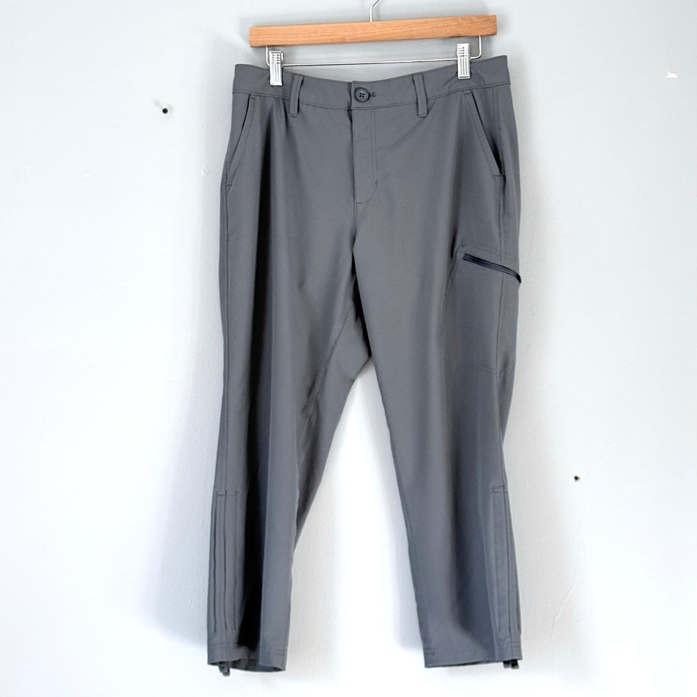 Eddie Bauer Pants Womens 8 Gray Blue Hiking Capri Ruched Gorpcore